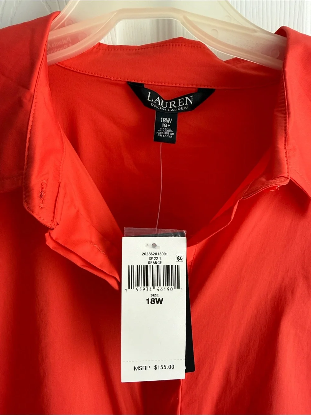 Lauren Ralph Lauren Vibrant Red Tie-Waist Midi Shirt Dress NWT